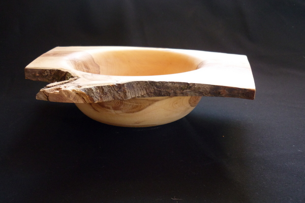 A bowl with a natural edge