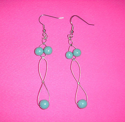 Unique, handmade earrings from handmade beads.