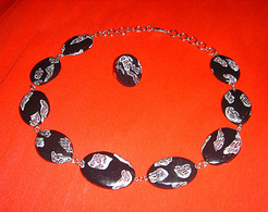 Unikaten, ročno izdelan nakit (ogrlica in prstan).