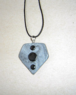 Unique, handmade five sided pendant in the colour of dark sand for men.