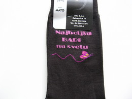 Bombažne nogavice MATO (vzorec: najboljša babi na svetu) 